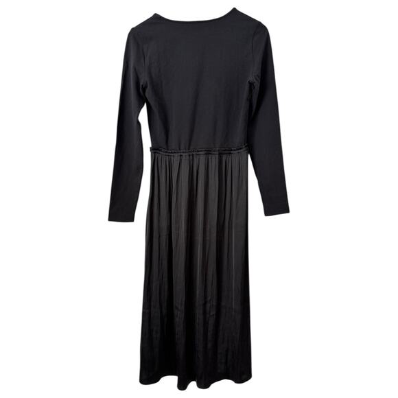 NWT J. Crew Mixed Knit Black Long Sleeve Midi Dress Size Small - Picture 3 of 8